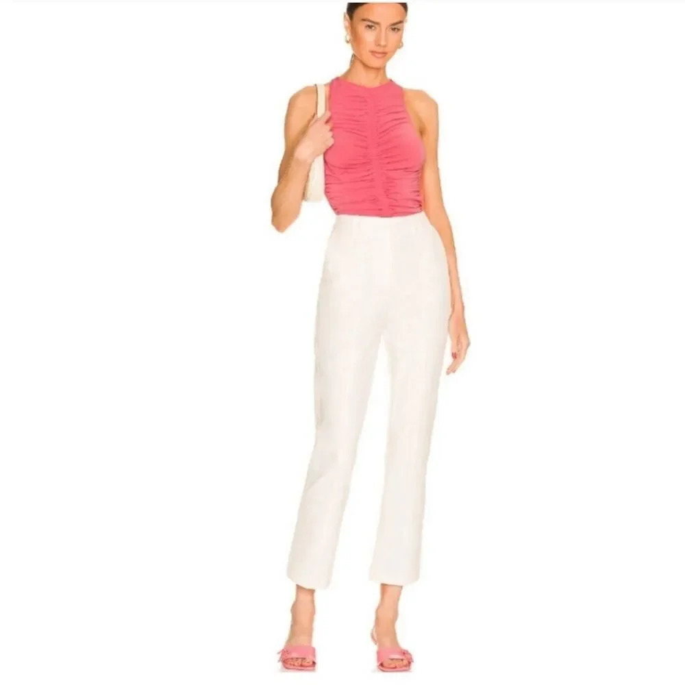 Jonathan Simkhai Jesslyn Cropped Flare White Pants Trousers Size 8